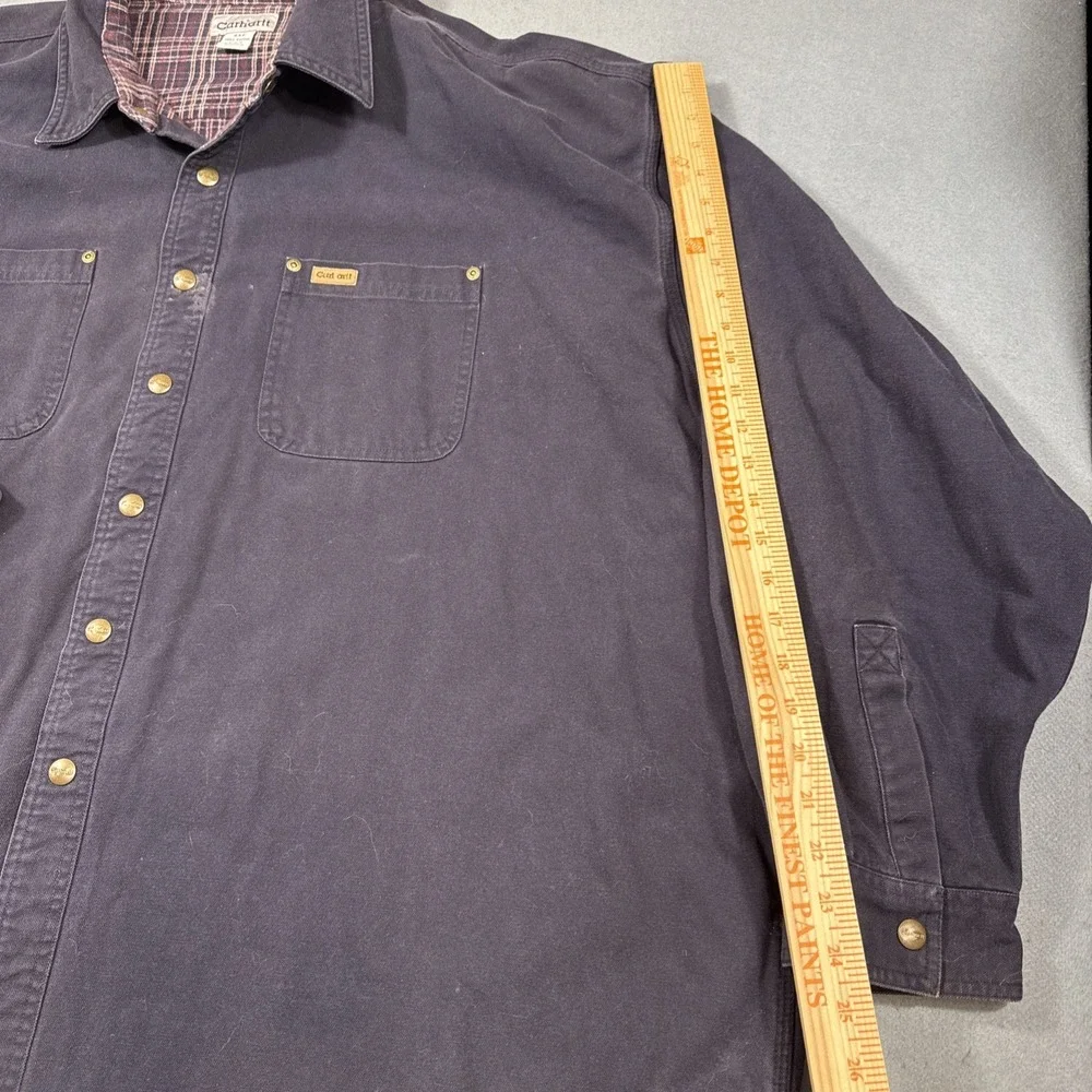 Carhartt NAVY‎  CANVAS FLANNEL LINED SHACKET JACKET MENS 4XL